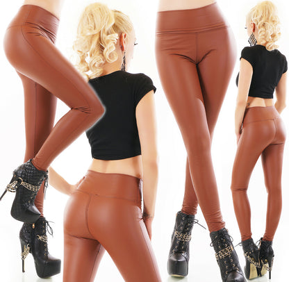 Leggings Térmicos Mujer Wetlook Aspecto Cuero Milax-Fashion