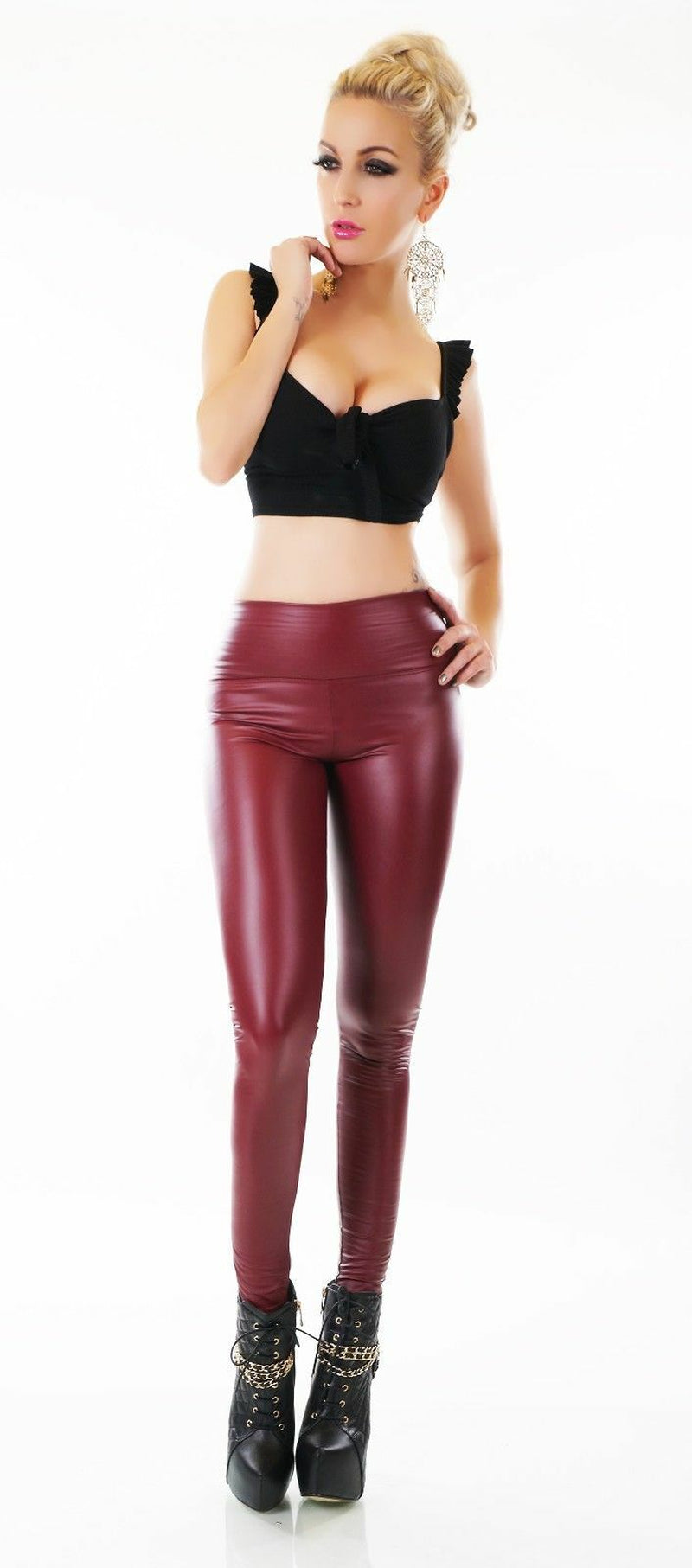 Leggings Térmicos Mujer Wetlook Aspecto Cuero Milax-Fashion